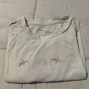 Aerie Cream Ribbed Tee